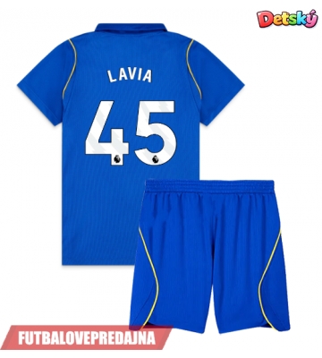 Lacne Dětský Futbalové dres Chelsea Romeo Lavia #45 2026-27 Krátky Rukáv - Domáci (+ trenírky)